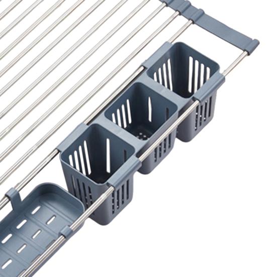 Расширяемая рулонная сушилка для посуды, прочная несущая, нержавеющая, регулируемая по длине раковина