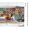 Colorful Pattern Ceramic Tiles Wall Sticker Tables Bathroom Kitchen Home Decor Wall Decals Waterproof Peel & Stick PVC Art Mural