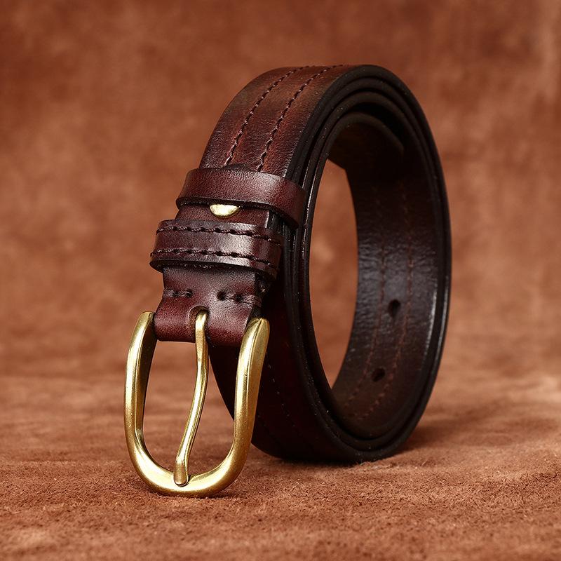 Ремень женский индивидуальный тренд кожаный пряжка первый слой коровья кожа ретро и мода универсальный ремень женский