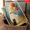 Halloween pearl painting art full pearl handmade diy home decorations ghost with black cat and balloons