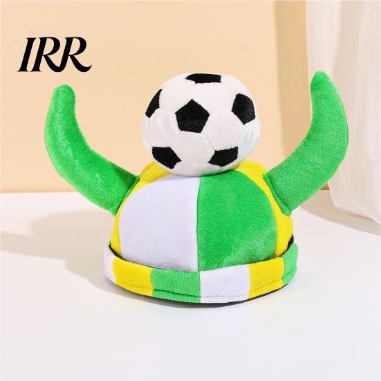 Photogenic Soccer Accessory Horn Hat, Funny Sports Themed Cheering Cap, Plush Eye-catching Football Hat Fan Headwear for Concerts, Game Day,