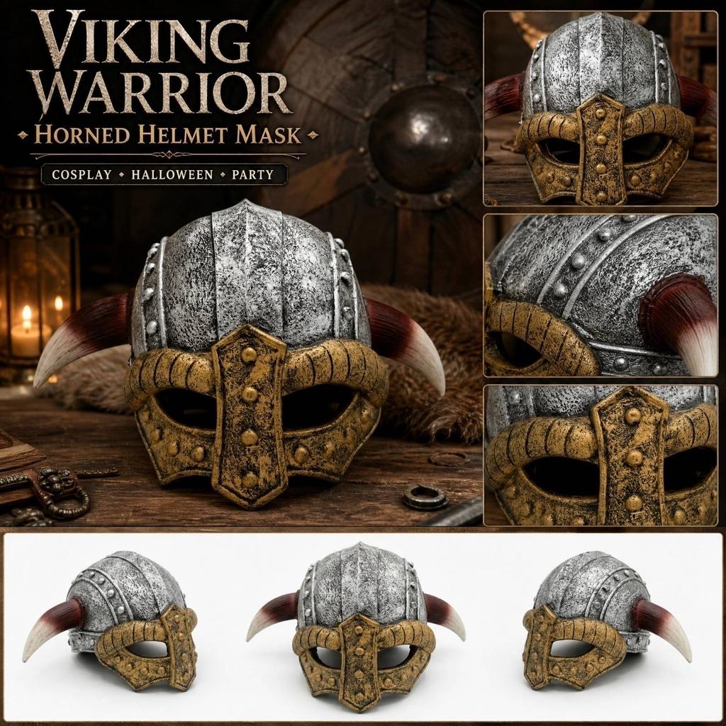 Helmet - Costume Headpiece for Halloween Party, Retro Look