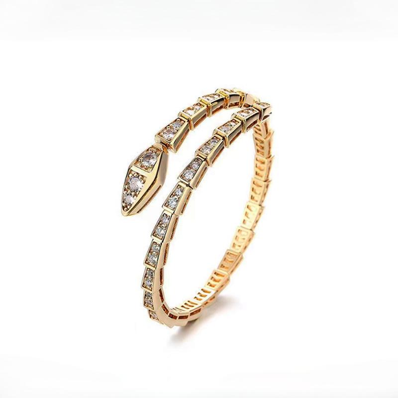 Snake Rhinestone Bangle Bracelet Women Wedding Party Accessories
