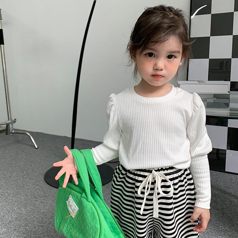 Базовая рубашка для маленьких девочек, водолазка, футболки с воротником-стойкой, майка, детская одежда