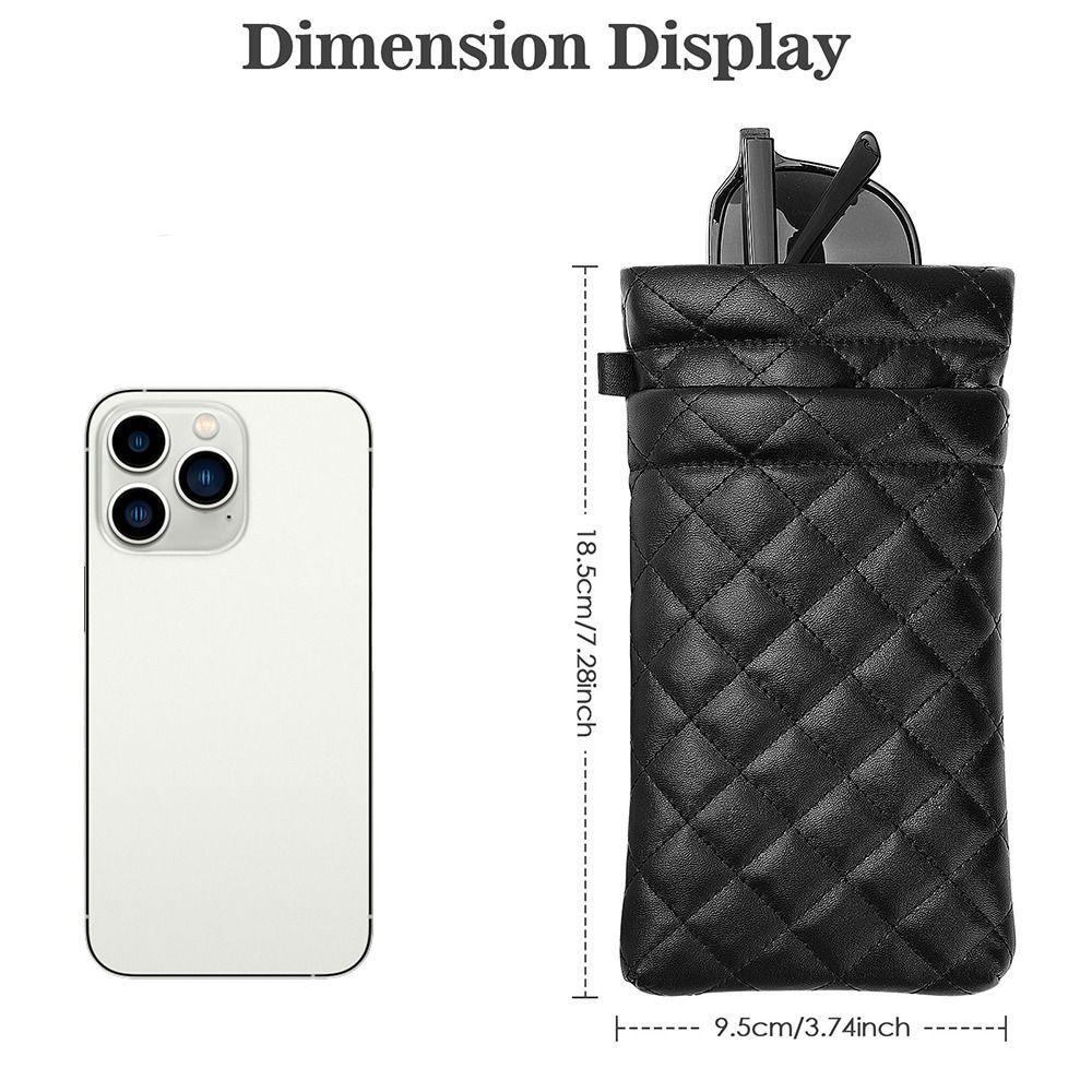 PU Leather Sunglasses Bag Waterproof Sunglasses Protective Cover Double-layer Eyeglasses Pouch