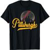 Футболка с панорамой Питтсбурга Футболка для любителей Питтсбурга в винтажном стиле