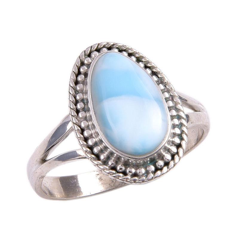 Кольцо из стерлингового серебра 925 пробы с драгоценным камнем Natural Republic Larimar S.10 A2P77