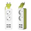 Smart Charger EU Plug 1.5M Extension Socket Outlet Power Strip with 4 USB AC Outlet