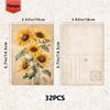 32pcs/set Botanical Postcard, Vintage Floral Style 3.93x5.7in Indoor Bedroom Decoration, Message Card, Souvenir Postcard