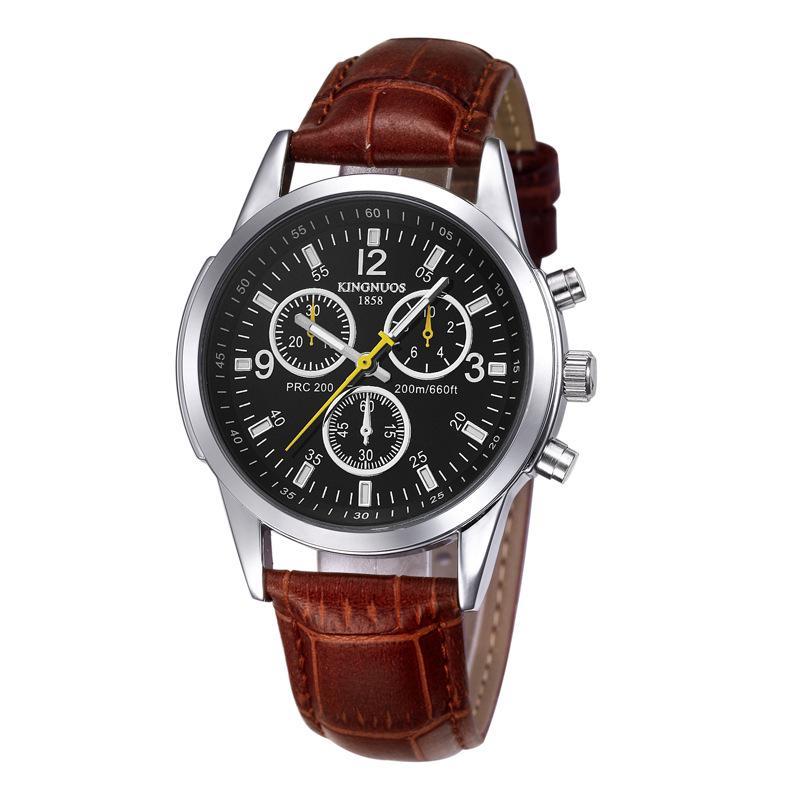 New Top Brand New Ultra-thin Three-eye Six-pin Steel Band Waterproof Watch Blue Light Glass Belt Men's Student Watch