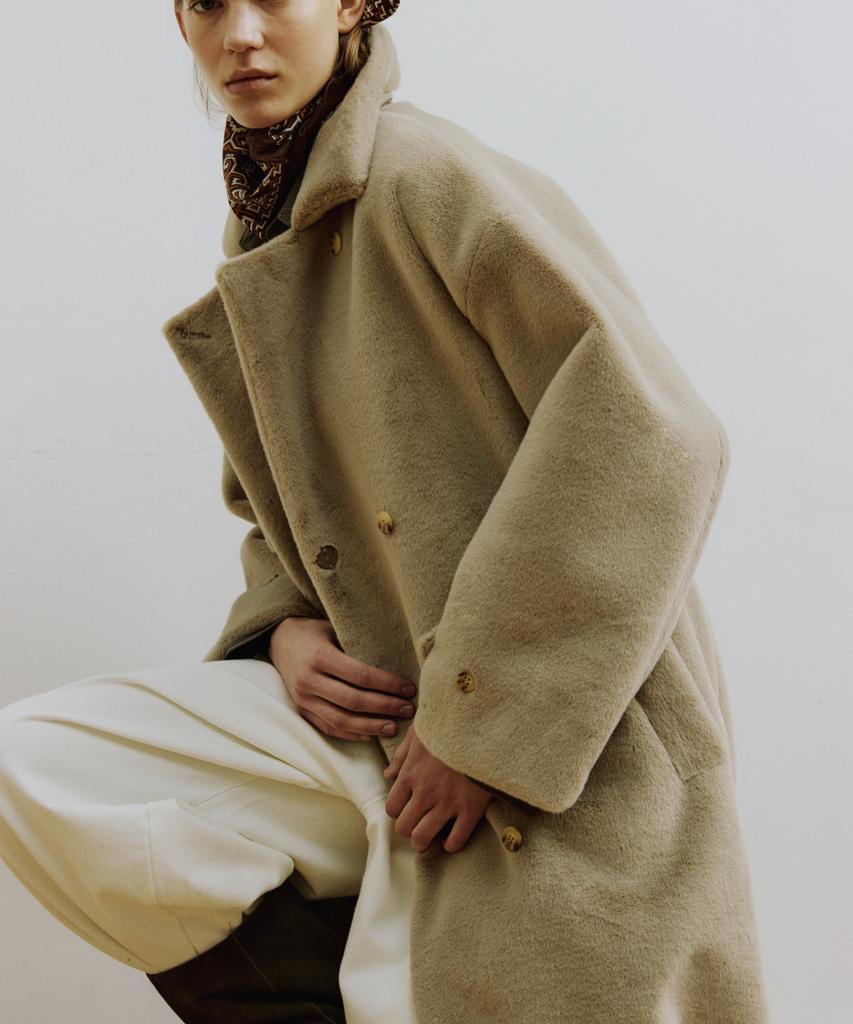 Molliolli Jan Faux Fur Trench Coat [Mink]
