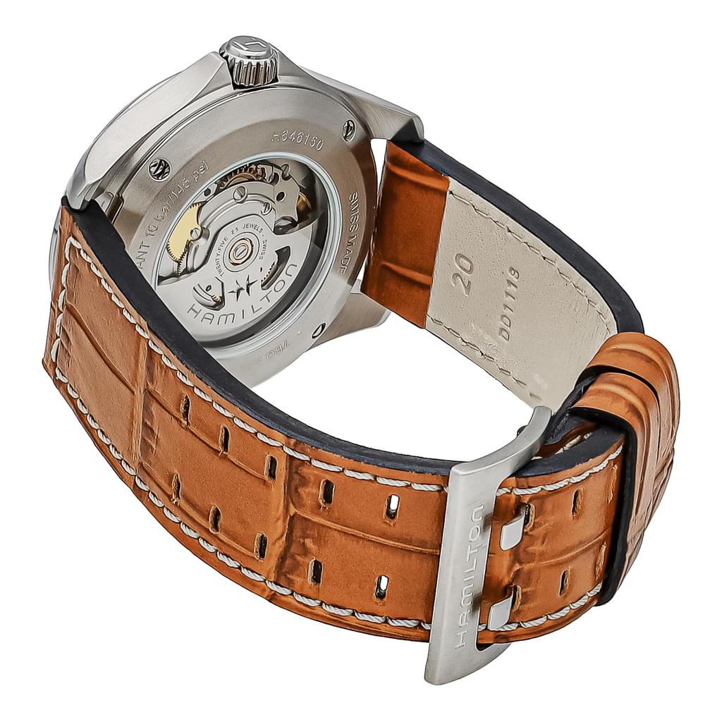 Khaki Aviation Pilot Day Date Auto Gray Dial Stainless Steel Sapphire Glass Automatic Winding 42MM Swiss Watch Brand H64615585 Brown [Hamilton] Men's