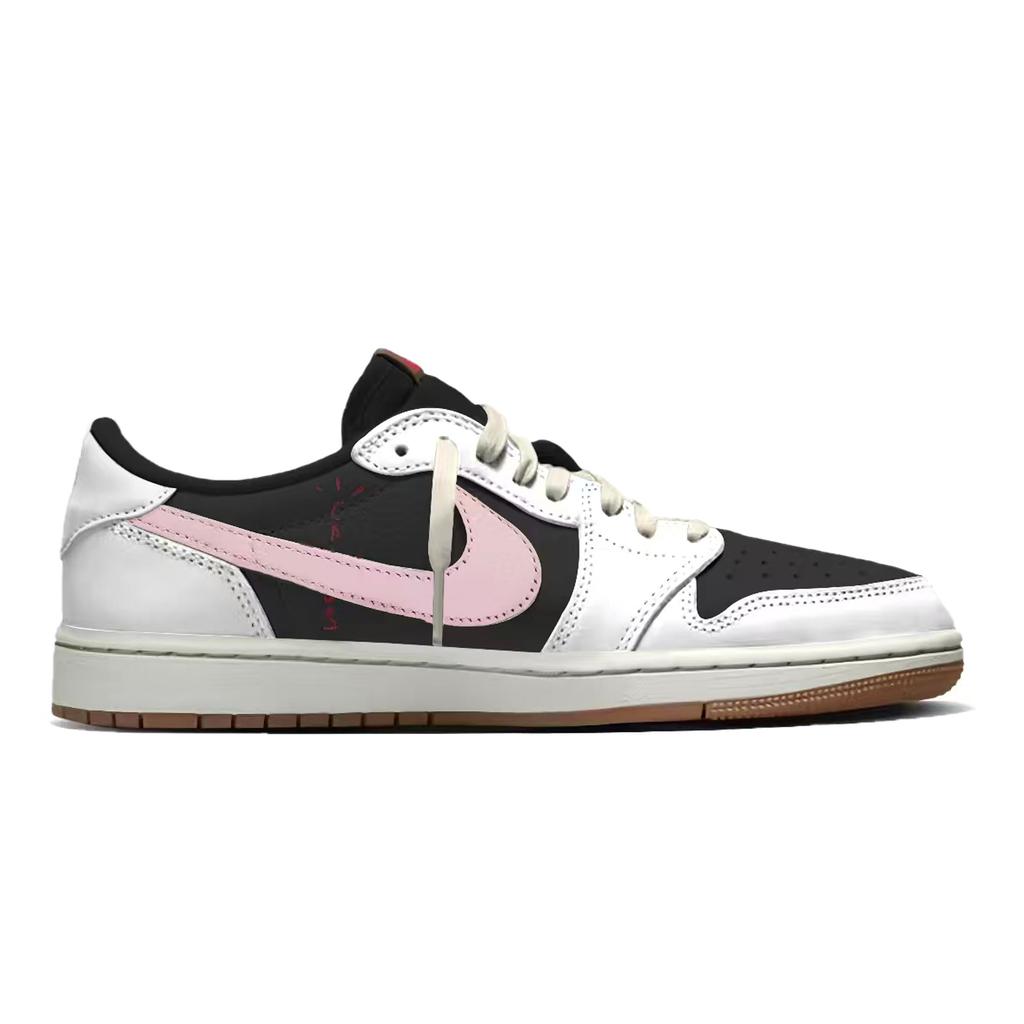 Travis Scott x Jordan Air Jordan 1 Travis Scott X AJ1 Low Collaboration Low top Vintage Basketball Shoes Unisex Pink DZ4137-700(Team1677- 8)