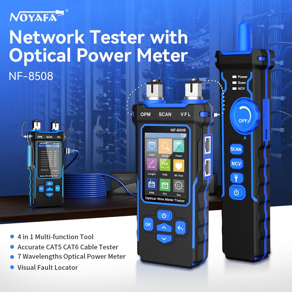 NOYAFA NF-8508 Network Cable Tester LCD Digital Rechargeable Network Line Finder Wire Tracker PoE Checker Optical Wire Meter