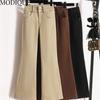 MODIQUE, осенние большие размеры, новые женские базовые эластичные брюки-клеш, женские брюки-клеш с высокой талией, длинные брюки-клеш, женские повседневные длинные джинсовые джинсы
