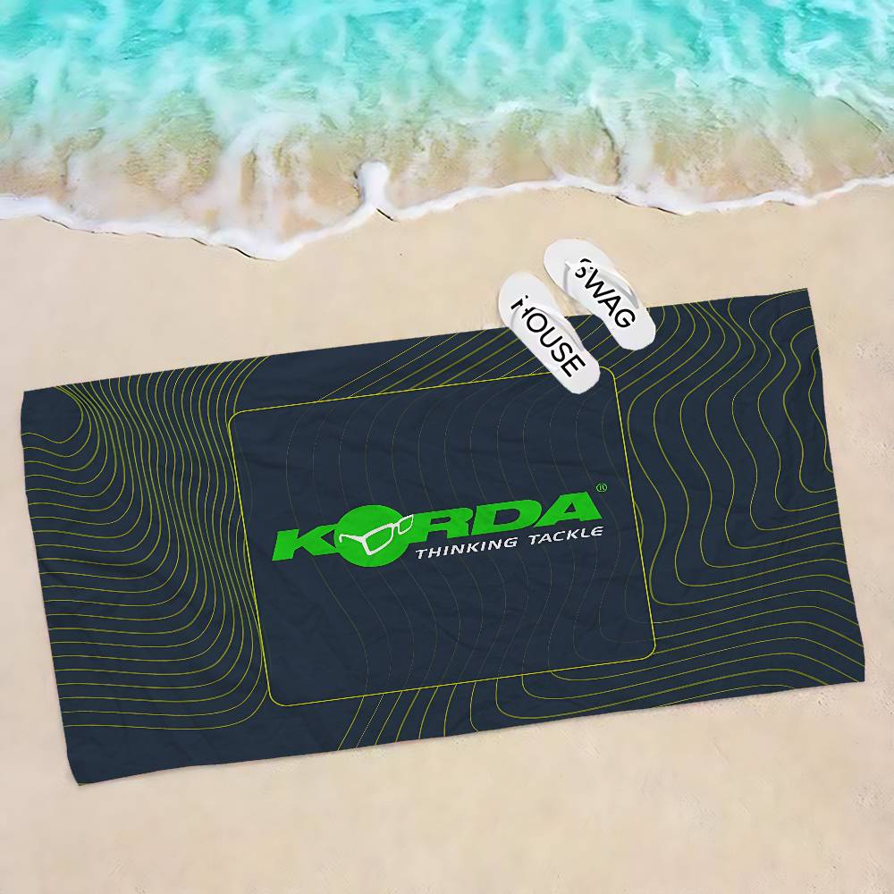 K-Korda Fishing Логотип Микрофибра Печатное Пляжное Полотенце Альпинизм Йога Пляж Плавание Бег Впитывающее Мягкое Полотенце