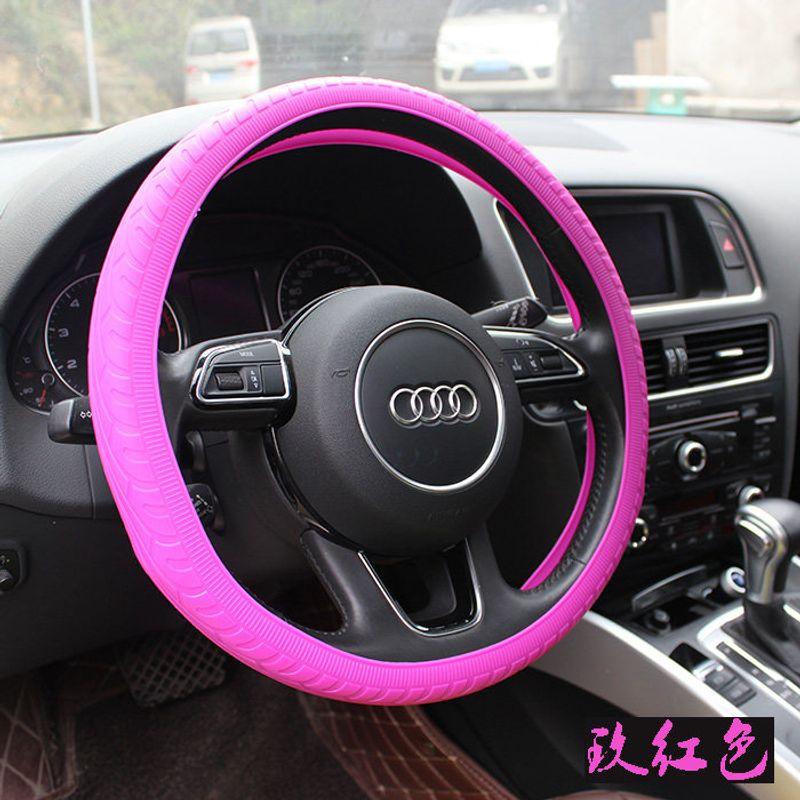 Ultra-Thin Silicone Car Steering Wheel Cover, Suitable for All Seasons in Spring and Summer, Cute Non-Slip Steering Wheel Cover, Interior Decoration