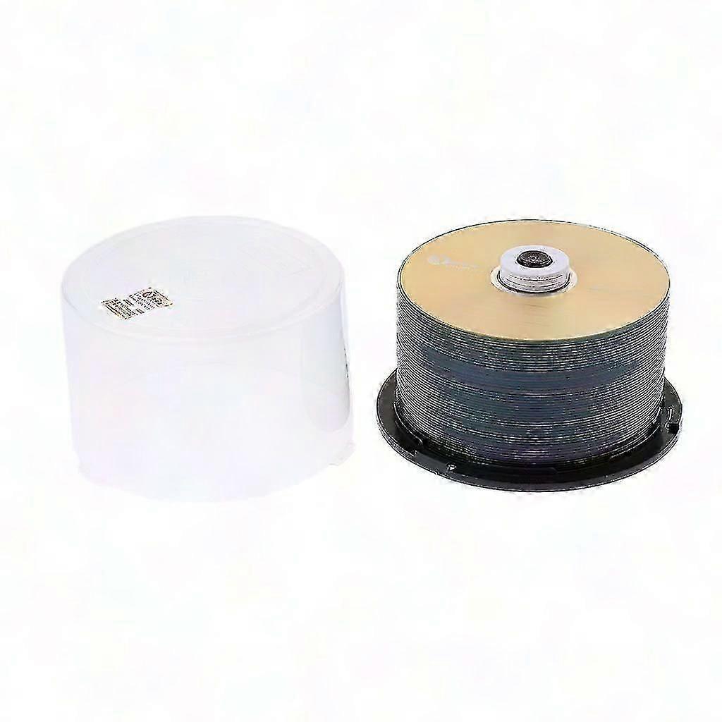 50-Pack CD-R Blank Recordable Discs - High Speed 52x Media Spindle | 700MB 80min Capacity, Gold Surface | Excellent for Audio & Data Backup Solutions