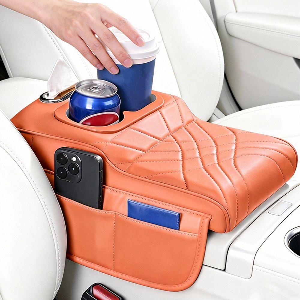 with Cup Holder Tissue Box Armrest Pad Height Increasing Car Organizer for Car Universal