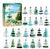 Christmas Ocean-Themed 24-Day Calendar Mystery Box Sea Glass Style Acrylic Christmas Tree Ornament Blind Box Light Blue