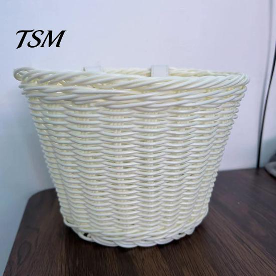 Bike Basket Hand-Woven Bicycle Large Capacity Strong Load-bearing Cycling Easy Installation Handlebar Front Replacement Storage Holder