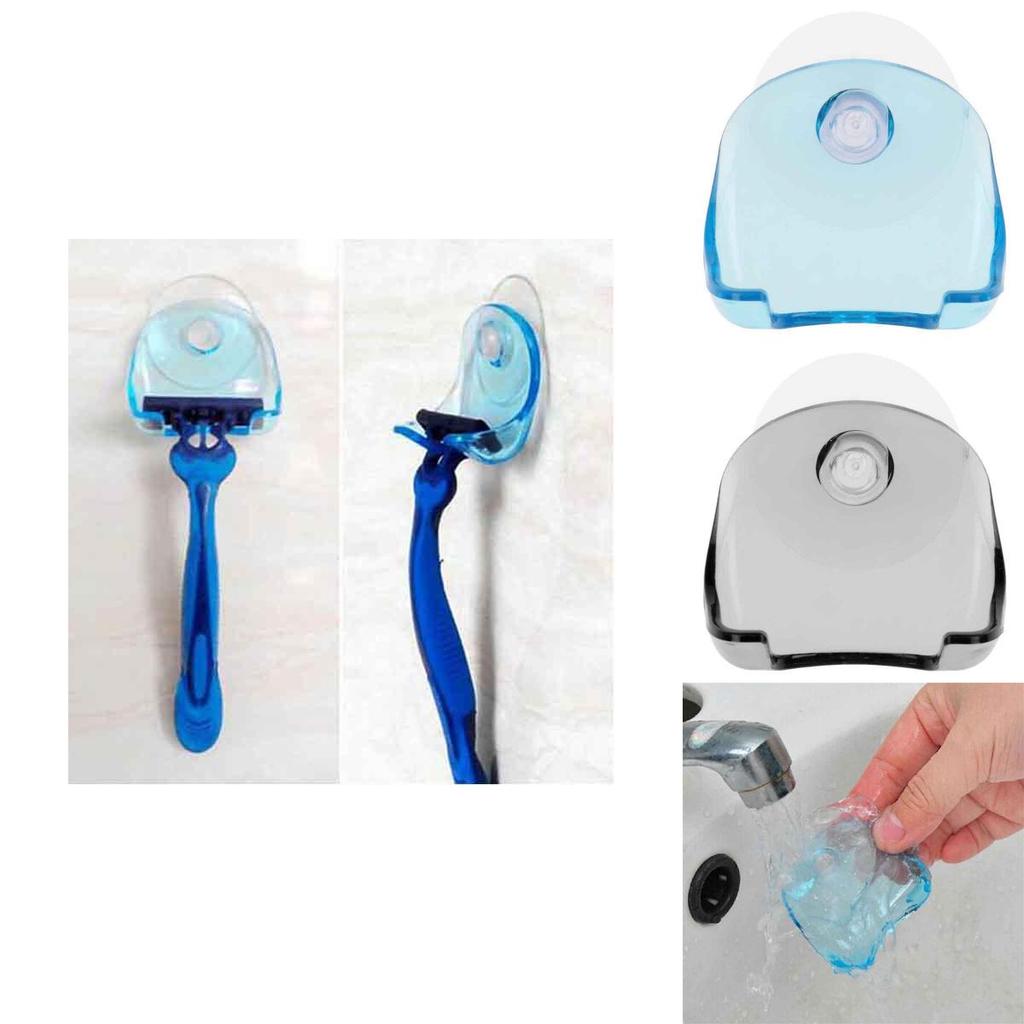 Compact Plastic Super Suction Cup Razor Holder With Strong Suction For Shower Convenience