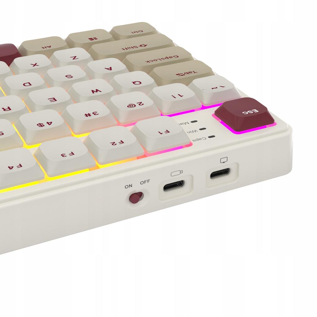 Механическая клавиатура RK N80 75% RGB для геймеров Hot Swap Трехрежимная Красный переключатель
