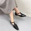 Genuine Leather Buckle Strap Women's Shoes French Style Versatile Temperament Pointed Flat Shoes