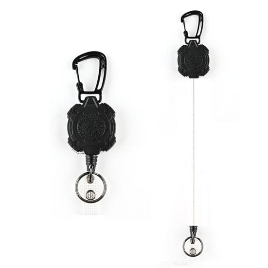 Keychain Ring Portable Stretchable Thickened Carabiner Telescopic Wire Rope Buckle Carabiner Mountaineering Use