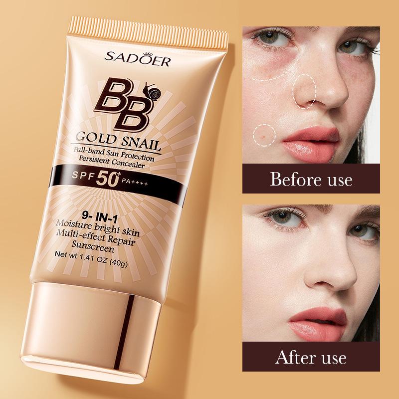 SADOER Золотая улитка Солнцезащитный BB-крем SPF50+ PA+++ Консилер