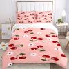 3pcs Cherry pattern 1Cover + 2Pillowcases, PillowInserts NotIncluded, Machine Washable, All - Season Use, Suitable for Bedroom Guest Room, 205