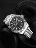Ricecgo Men's Stainless Steel Quartz Watch Maple Leaf Pattern Dial Calendar Business Watch Men's Luxury Gift