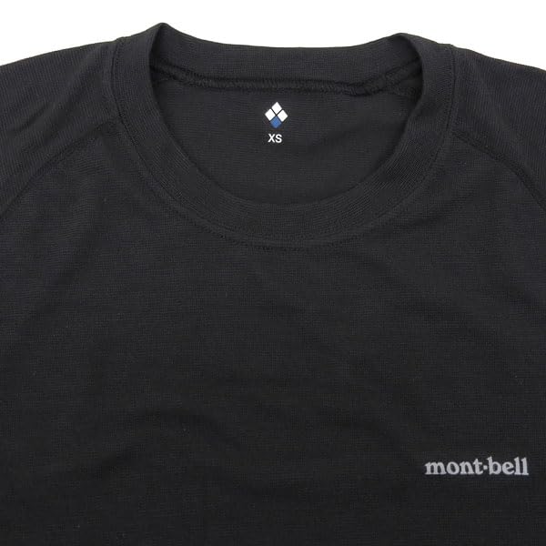 Montbell Men's Geoline L.W. Round Neck Shirt, Size 1107732 (Black/Small)