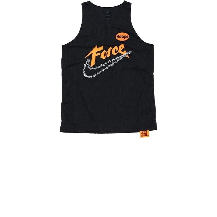 Men's Nike Sports Creative Printing Running Basketball Jersey/Vest Black DH6756-352