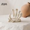 Creative Gift for Friends Skeleton Hand Figurine, 3D Printed Realistic Bone Skull Sculpture, 3d Gothic Dark Aesthetic Desktop Ornament Home