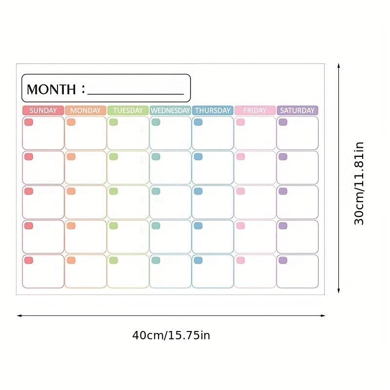 Weekly and Monthly Plan Table, Plan Board, Magnetic Whiteboard Calendar, Refrigerator Magnetic Message Plan Board