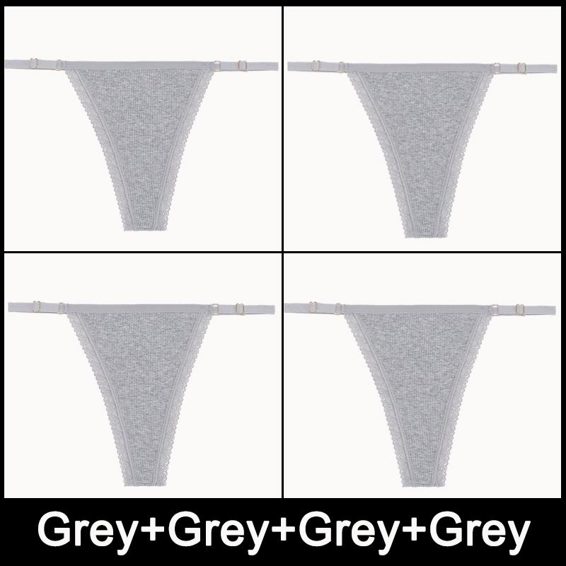 4PCS/Set Adjustable Waist Sexy G-string Panties Cotton Women's Underwear Girl Female Pantys Bikini Lady Thongs Lingerie