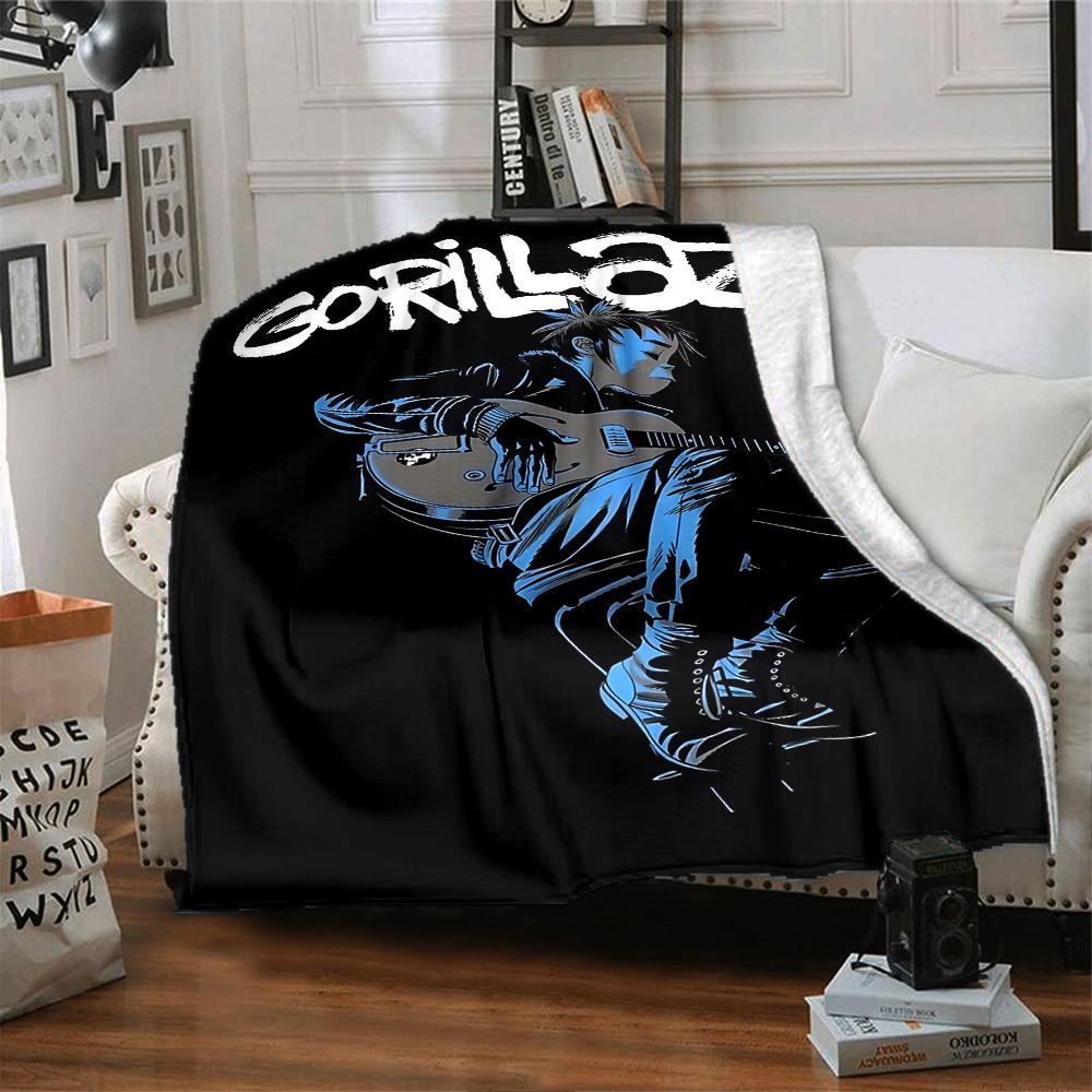 1pc Gorillaz, Cartoon Throw Blanket Soft Flannel, Cozy All Season Polyester Perfect for Home, Office