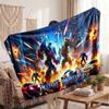 Transformers Personalized Flannel Blanket, Custom Printed Text Name, Warm Soft Blanket For Couch Bed
