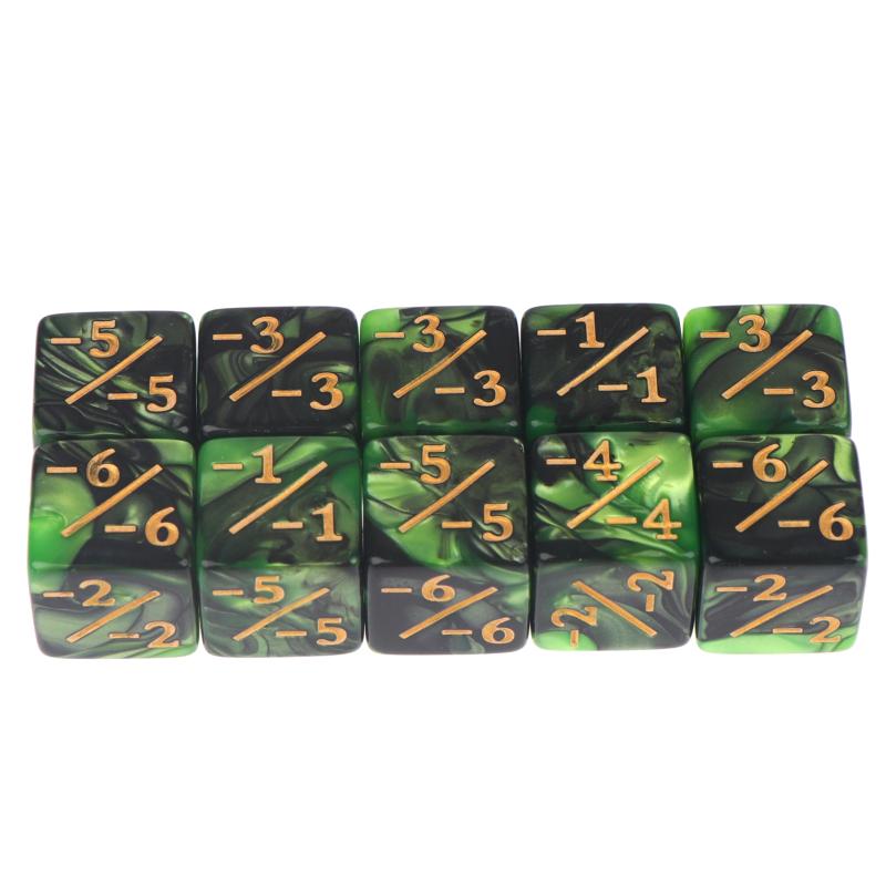 10 шт. Набор кубиков Dnd Плюс1 Минус1 D&D Позитивный Негативный Magic Gathering Токен Игровые Аксессуары
