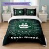 Plymouth Argyle FC Custom Name Text Bedding Set 1 Duvet Cover+2 Pillowcases Soccer Logo Personalized Gift For Special Occasion Bedroom Decor
