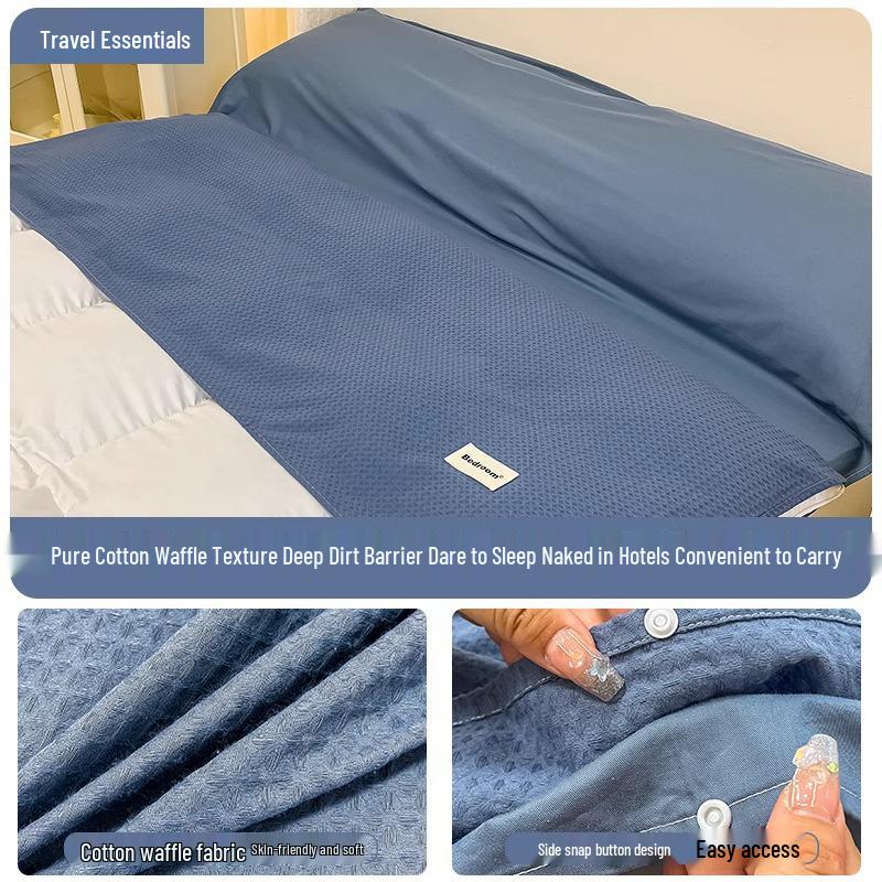 Набор из 3 предметов: Хлопковый дорожный спальный мешок и пододеяльник - Портативный, Защищающий от грязи, для деловых поездок