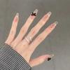 Wearing Armor Simple French Cat Eye Polka Dot Bow Nail Art Removable Fake Nail Piece