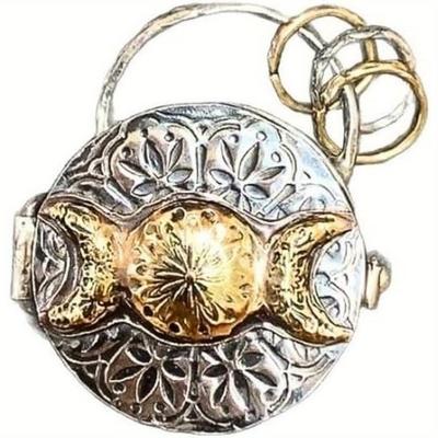 Серебряный медальон «Тройная Луна» с ожерельем «Духовное дыхание Древа Жизни», амулет с энергией кристалла, викканский кулон для медитации и священных ритуалов