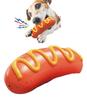 PetGround Dog Toys Sausage Chew Rubber Medium Large Dogs Dog Toys Stress Relief Teeth Brushing Dog Toys Unbreakable Durable