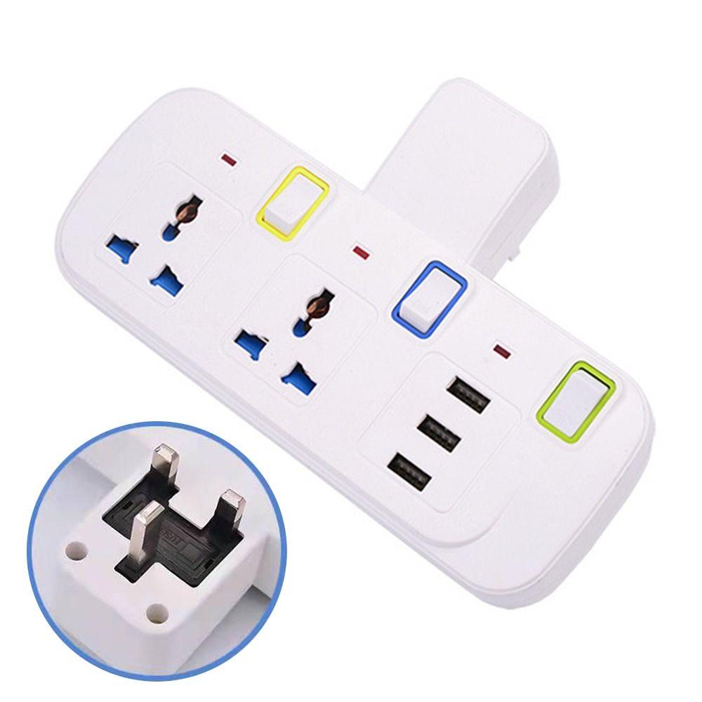 Household 4 Way Electrical Plug Smart Plug Outlets Power Board Adapter Surge Protector USB Socket