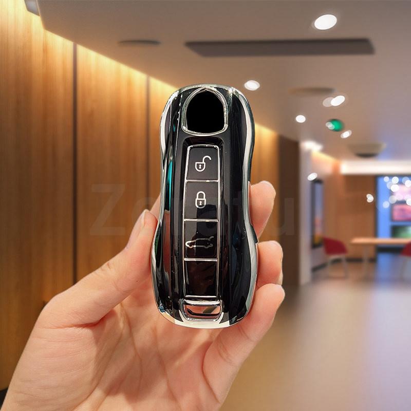 Для Porsche Panamera Cayenne 971 911 9Ya Macan Boxster Бесключевая Крышка Чехла Ключа Автомобиля 3 Кнопки Корпус Брелка Автомобильного Пульта ДУ Аксессуары