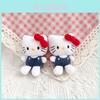 Плюшевый брелок Hello Kitty с серебряным и золотым кольцом для украшения сумки