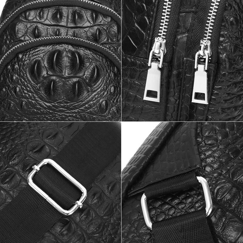 Мужская сумка на одно плечо из натуральной кожи с узором крокодила и сумкой через плечо из воловьей кожи с верхним слоем, модная мужская сумка через плечо спереди