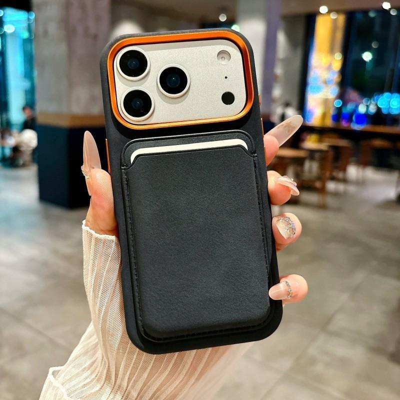 Магнитный кожаный чехол для телефона IPhone 18 Pro Max 17 16 15 14 13 Ударопрочный с защитой линз